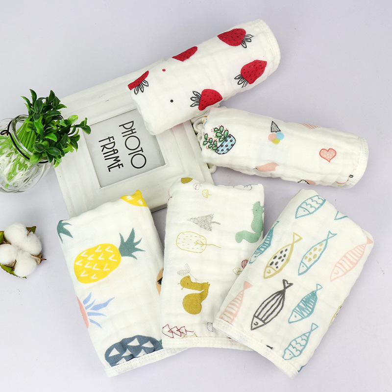 Baby pineapple cactus printed Ins cloth square towel thumbnail