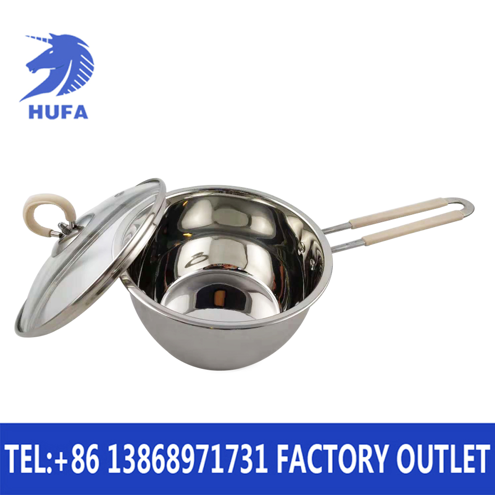 Stainless steel three-piece stockpot gas-fired induction cooker boiling water pot boiling soup pot small saucepan stainless steel glass lid three-piece stockpot saucepan milk saucepan stainless steel kitchen utensils cooker Specification drawing