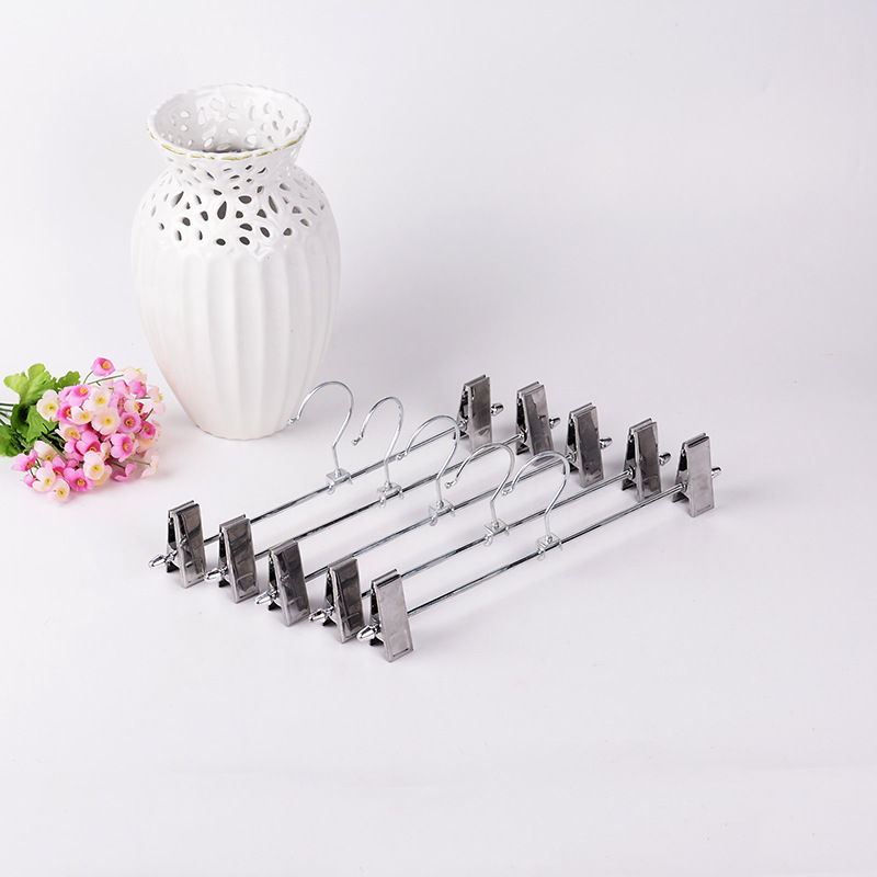 供应空管衣架 平板镀铬铁高档裤架成人服装店裤架批发