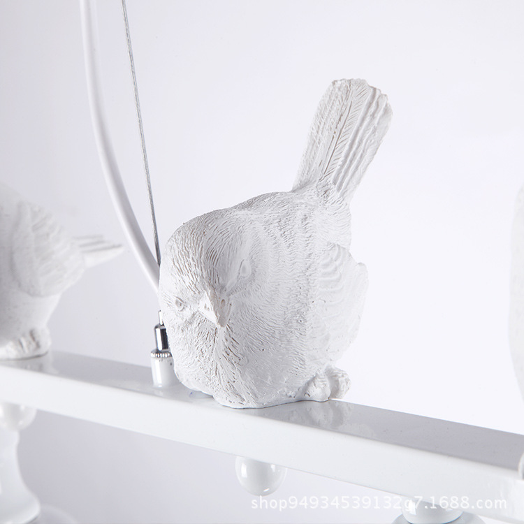 北欧现代田园3头小鸟简约餐厅卧室创意灯个性艺术装饰吊灯
