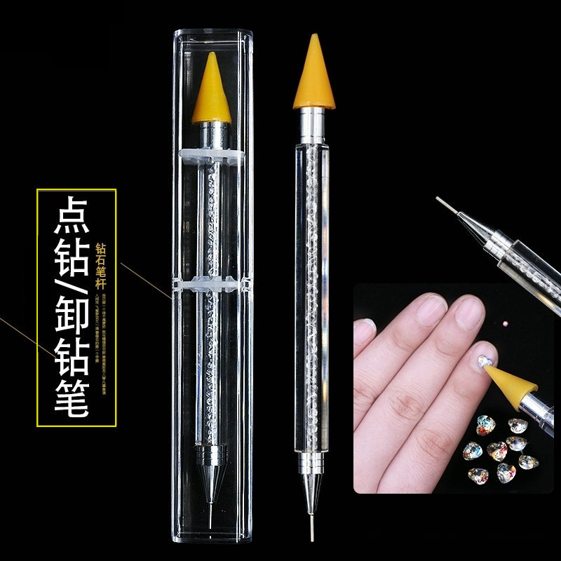 Nail art tools: Double-headed crystal dot pen, hook needle, nail art dot drill pen, crayon, sticky drill pen, dual-purpose pen details Picture