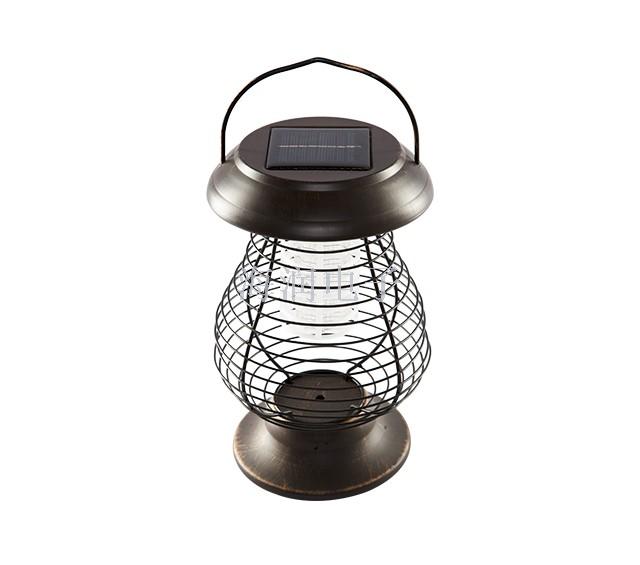 Solar-powered mosquito-killing lamp, portable lamp, garden-style retro bronze mosquito repellent details Picture