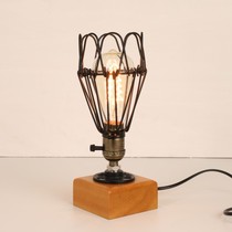 Cross border hot style button European retro bedroom light solid wood original wood decorative light