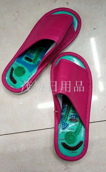 Leather massage slippers