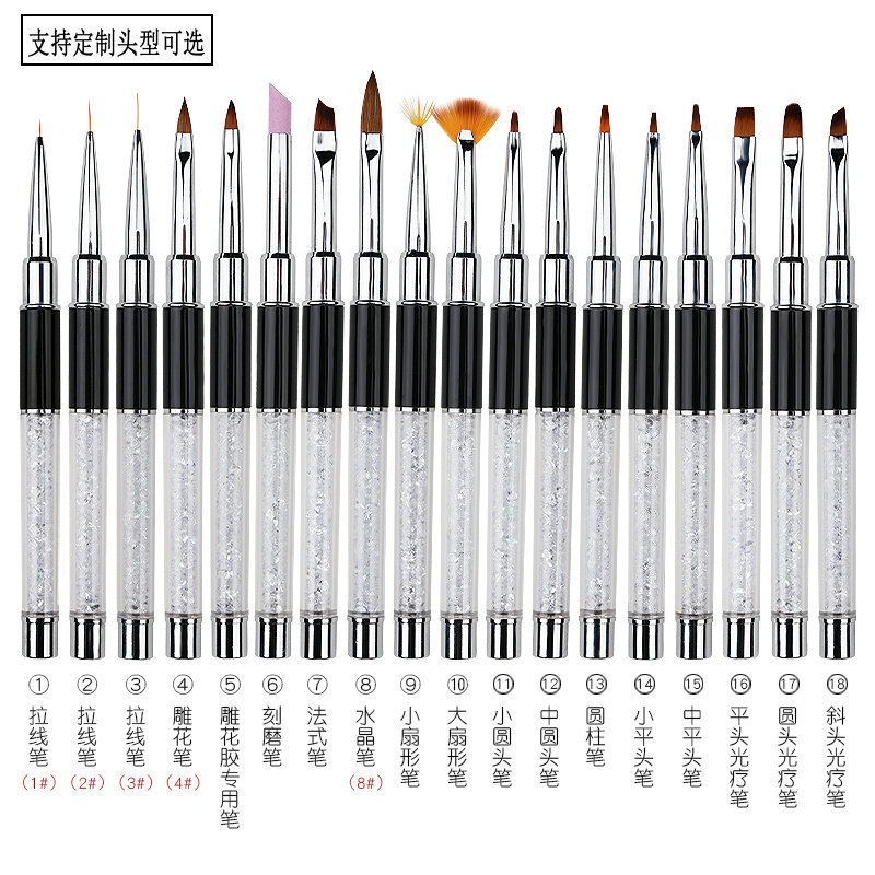 Nail art tools: brush, crystal engraving pen, painting string pen, phototherapy pen, nail art supplies, diamond rod pen set