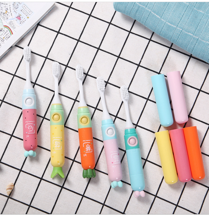 批发成人儿童电动牙刷迷你便携式声波干电池软毛防水旅行牙刷盒套