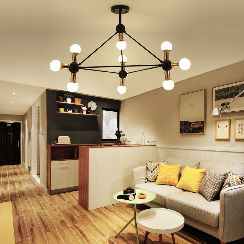 Nordic style after creative iron glass dining room living room bedroom dining room E27 chandelier