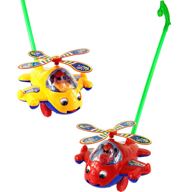宝宝学步手推玩具 婴幼儿童推推乐响铃手推飞机