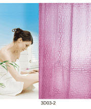 欧式创意浴室帘半透明立体水立方3D浴帘