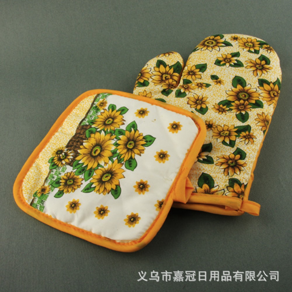 外贸厨房日用品 印花微波炉手套 隔热防烫加厚