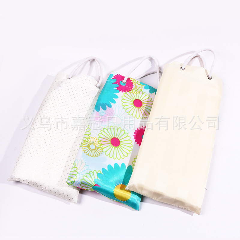 春亚纺柔软精装便携布袋田园印花浴帘防水加厚浴室帘