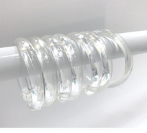 创意透明浴帘环PVC窗帘O型钩环保材质加粗泡壳装
