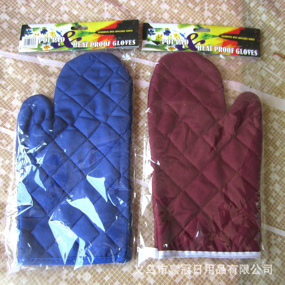 欧式厨房日用品 纯色微波炉手套单只装隔热防烫加厚