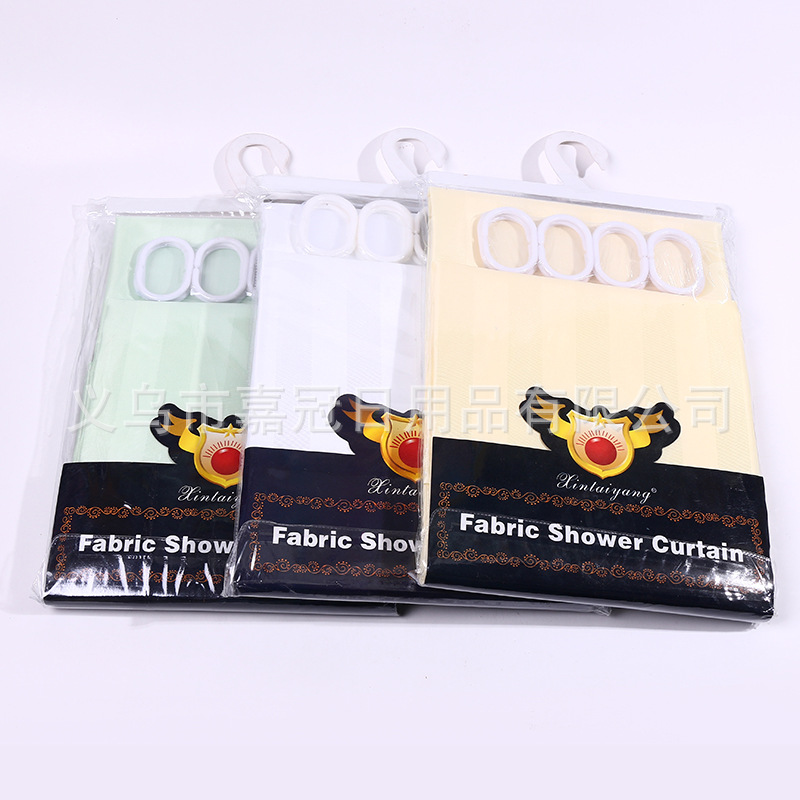 春亚纺浴室帘阴阳条纹精装防水加厚防霉订做厂家