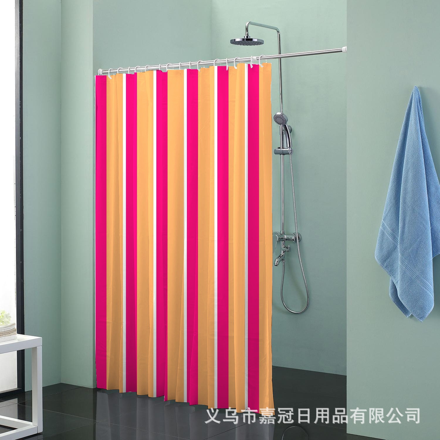 韩版时尚炫彩数码印花涤纶浴帘 防水加厚