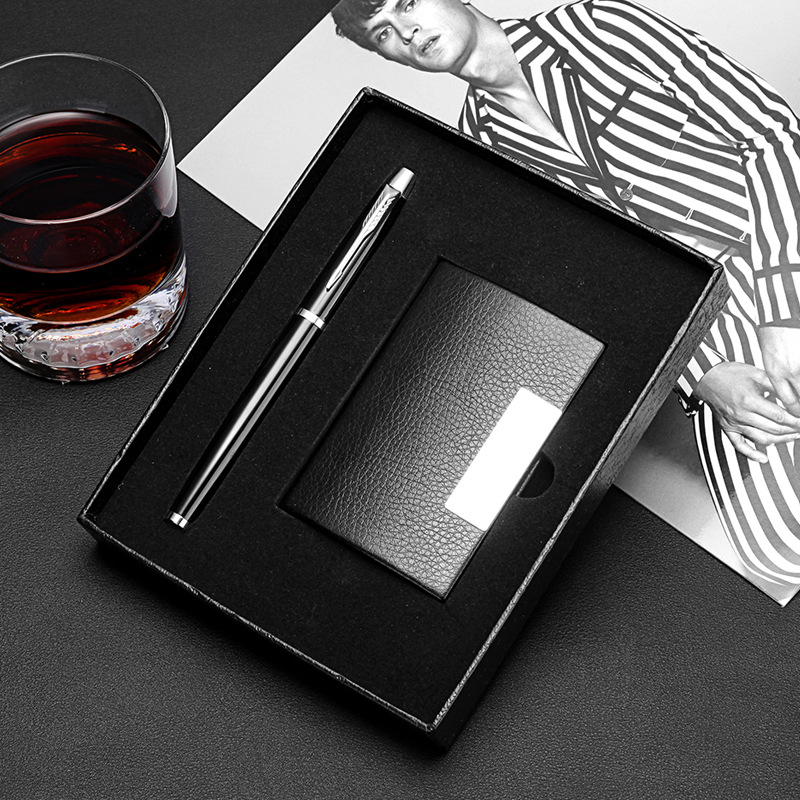 名片盒套装 广告礼品 企业礼品高端赠送 签字笔跟可激光LOGO