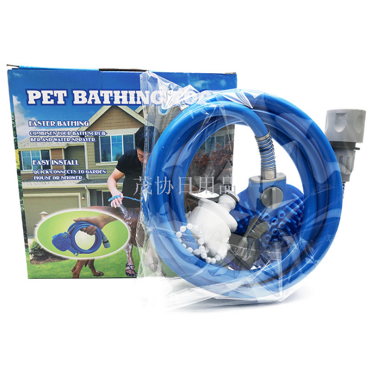 New pet cleaning tool Dog bath brush with hose pet silicone glove nozzle