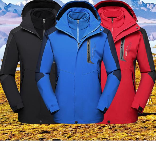 Manufacturers direct outdoor warm storm jacket thickened with velvet removable inner liner waterproof riding mountaineering coat