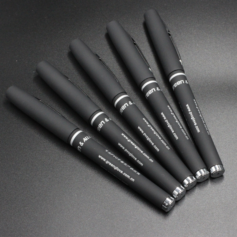 厂家直销 广告笔批发塑料笔 碳素水笔 喷胶中性笔 水性笔 签字笔产品图
