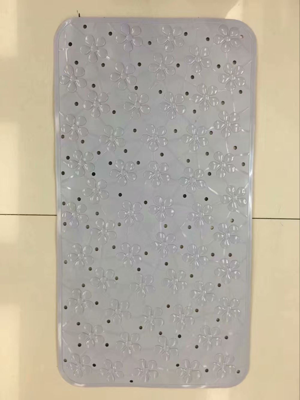 New solid color/transparent rectangular plum blossom bathroom mat, PVC mat, anti-slip mat, anti-drop mat, foot mat, door mat, 36*68CM full figure
