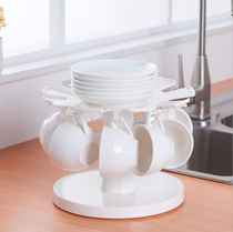Japanese cup and saucer holder can rotate tea set holder, cup holder, bowl holder, food holder, kitchen storage holder, coffee cup holder