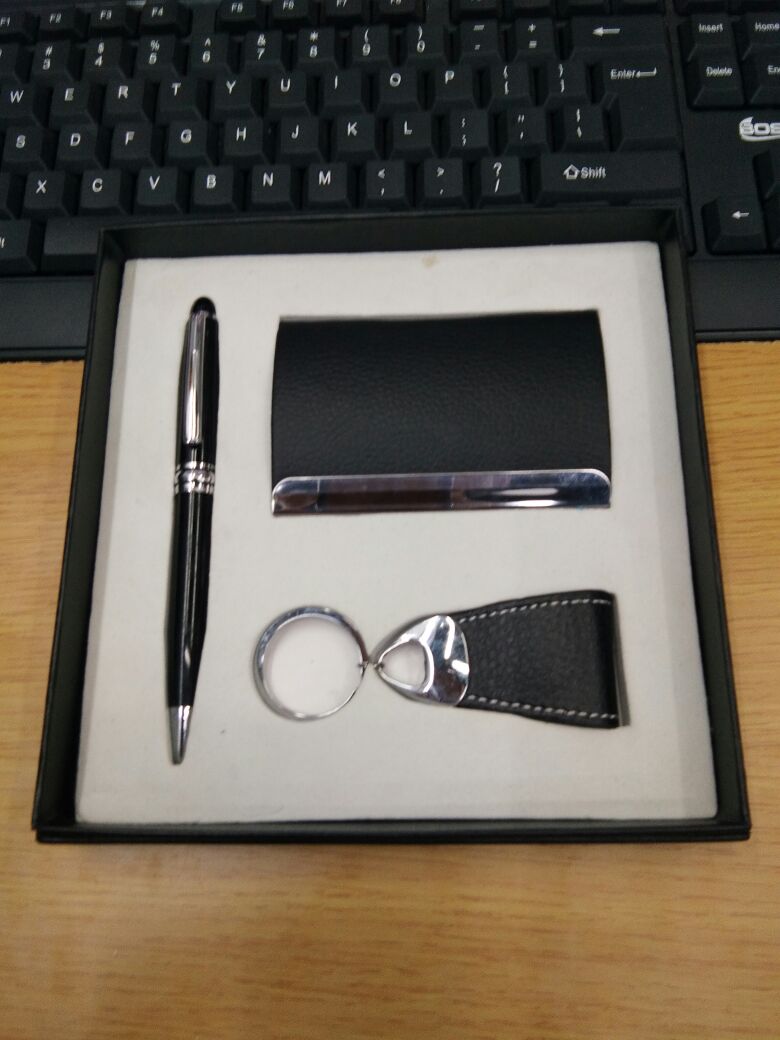 金属笔+钥匙扣+名片盒
