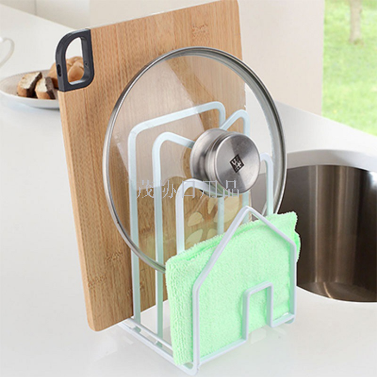 Multifunctional wrought iron pot cover rack multi-layer shelf shelf for lid kitchen cutting board rack cutting board storage rack