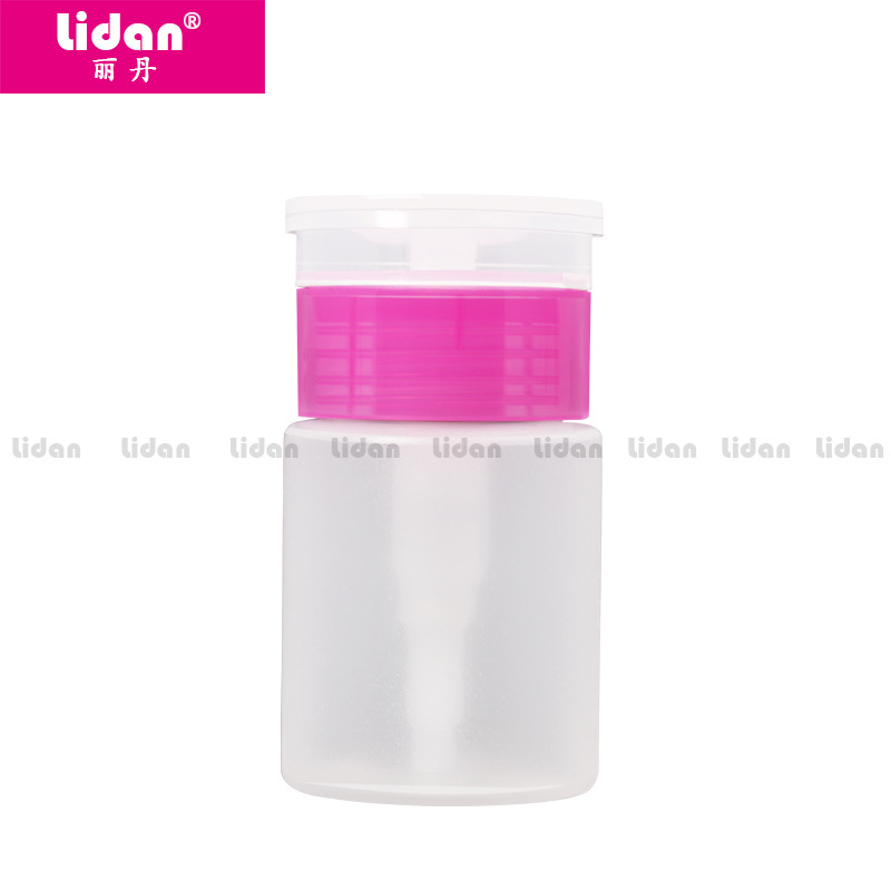 Wholesale supply of nail care tools and supplies, nail polish remover small pressure bottles, nail removal hydraulic bottles, nail polish remover press bottles details Picture
