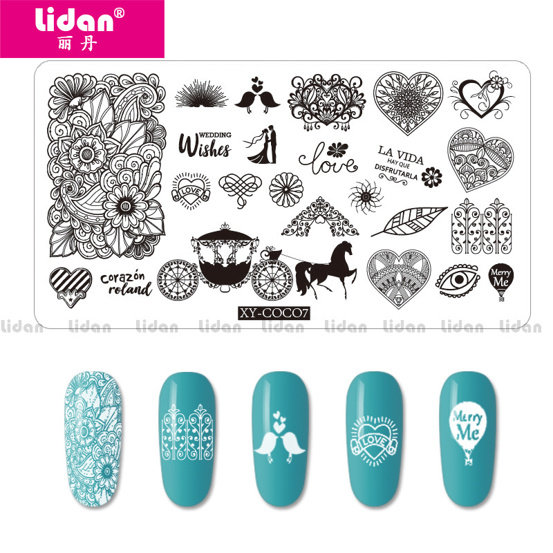 Lidan Nail Art Printing Template DIY Nail Painting Rectangular Steel Plate Nail Art printing Seal Tools 14 types Application Scenario