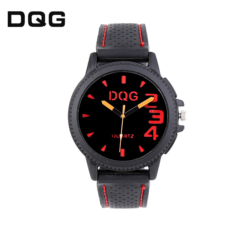 厂家直销速卖通ebay赛车运动DQG 男士时尚运动车线表带硅胶手表