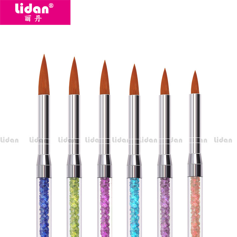 Lidan Nail Art Brush 6-piece set, multi-functional crystal light therapy two-in-one brush, available in 6 colors Application Scenario