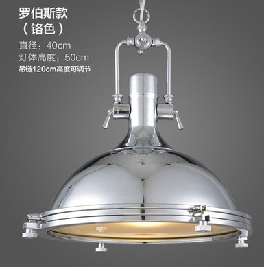 LOFT American retro industrial style, mining lamps, restaurant bar counter, creative Robles pot LIDS, and Black Nice chandeliers details Picture