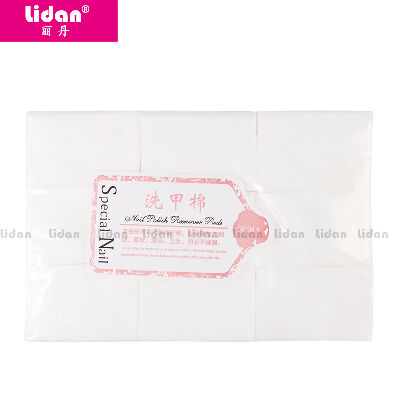 Direct sales of Lidan disposable QQ Phototherapy Nail Polish Barbie Gel Nail Polish Remover Cotton 900 pieces Soft nail Polish remover Scrub paper details Picture