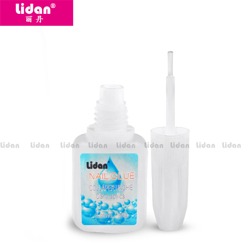 Lidan/ Lidan Nail Care Products Wholesale 10g nail glue water blue bottle with brush Nail glue in stock Specification image