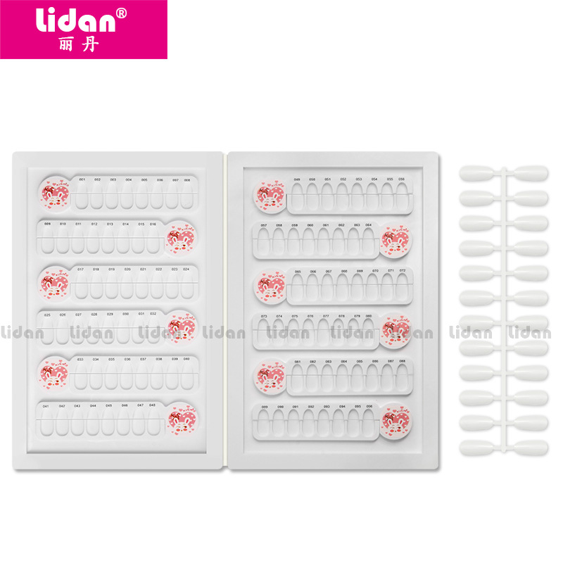 Lidan Nail Art Color Card, 96-color nail polish gel color display board, special embedded nail plate box for nail salons details Picture