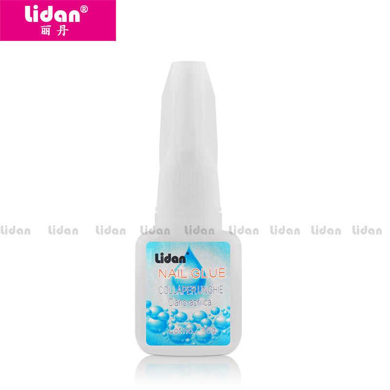 Lidan/ Lidan Nail Care Products Wholesale 10g nail glue water blue bottle with brush Nail glue in stock details Picture