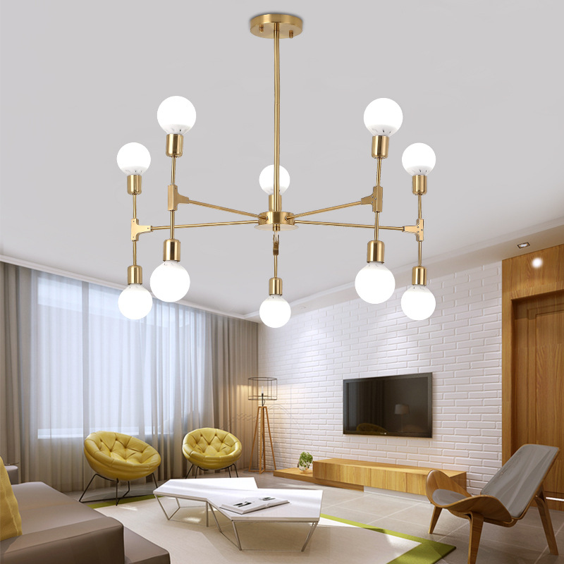 The Nordic living room chandelier is a designer's grand ironwork creative and personalized dining room lamp Specification drawing