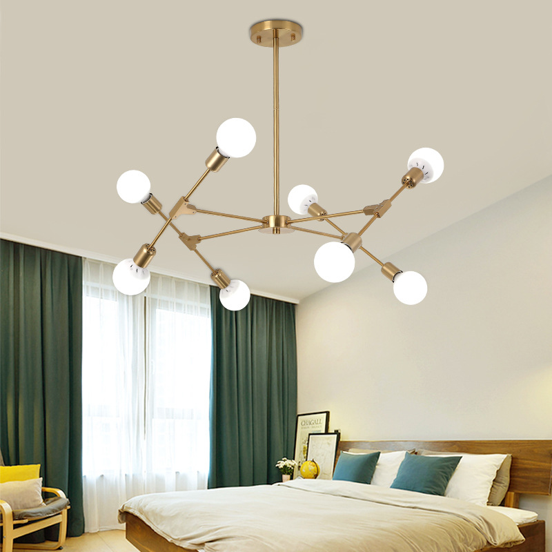 The Nordic living room chandelier is a designer's grand ironwork creative and personalized dining room lamp details Picture