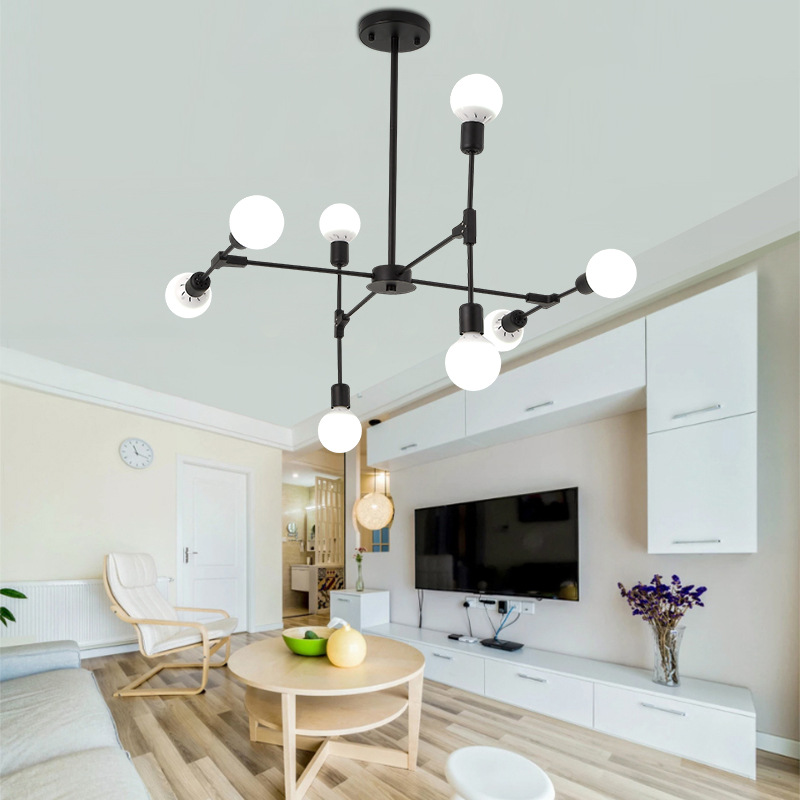 The Nordic living room chandelier is a designer's grand ironwork creative and personalized dining room lamp full figure