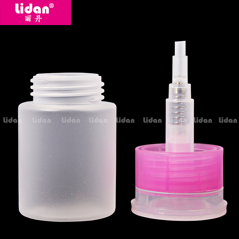 Wholesale supply of nail care tools and supplies, nail polish remover small pressure bottles, nail removal hydraulic bottles, nail polish remover press bottles Specification image