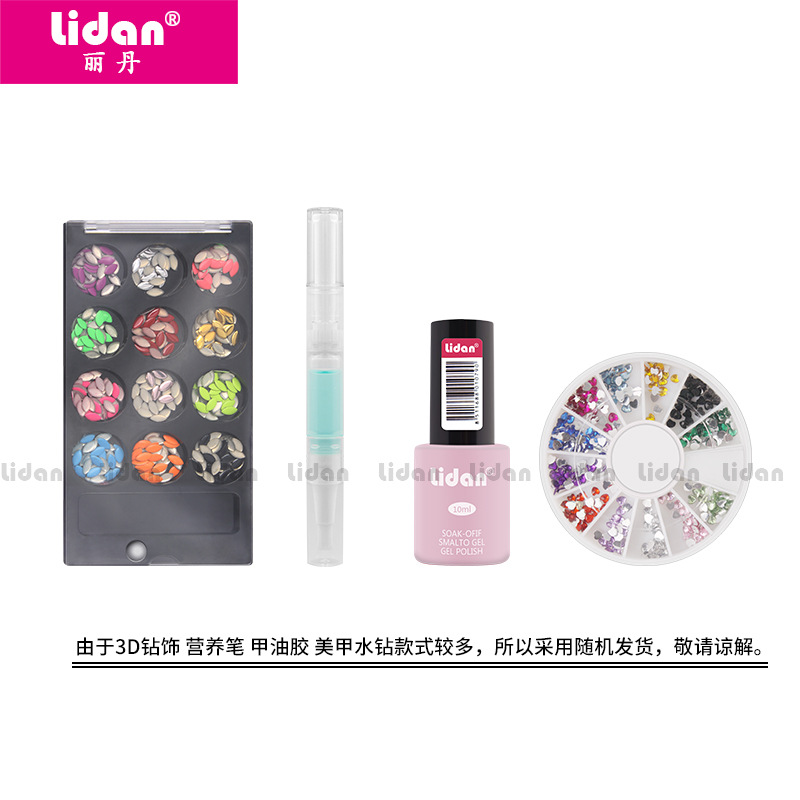 Lidan's new 16-piece nail art tool set for beginners, including light therapy lamps, nail polish, base glue, and sealing layer Application Scenario