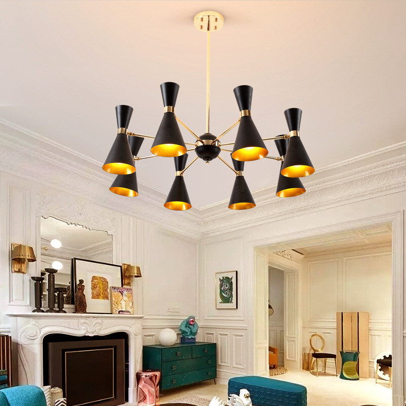 Postmodern minimalist glass chandeliers, Nordic living room, dining room, study, bar counter, barber shop, hotel engineering lights Application Scenario
