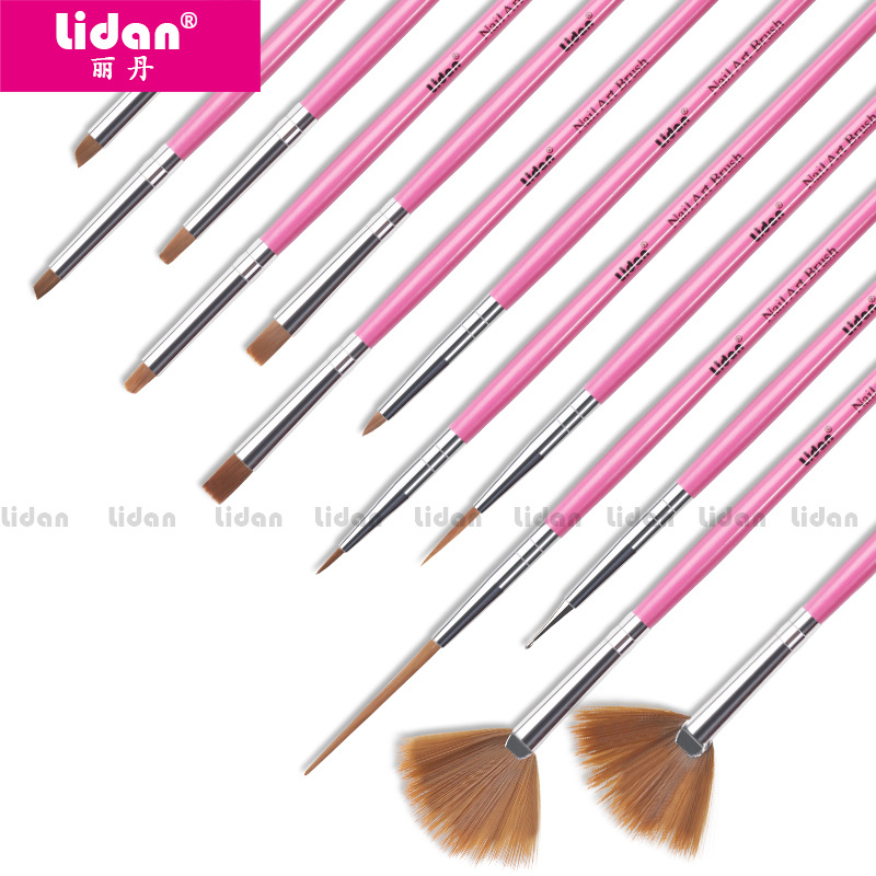 Direct sales of Lidan nail Brush Set, 13-piece powder rod set, nail brush Phototherapy color painting brush set Application Scenario
