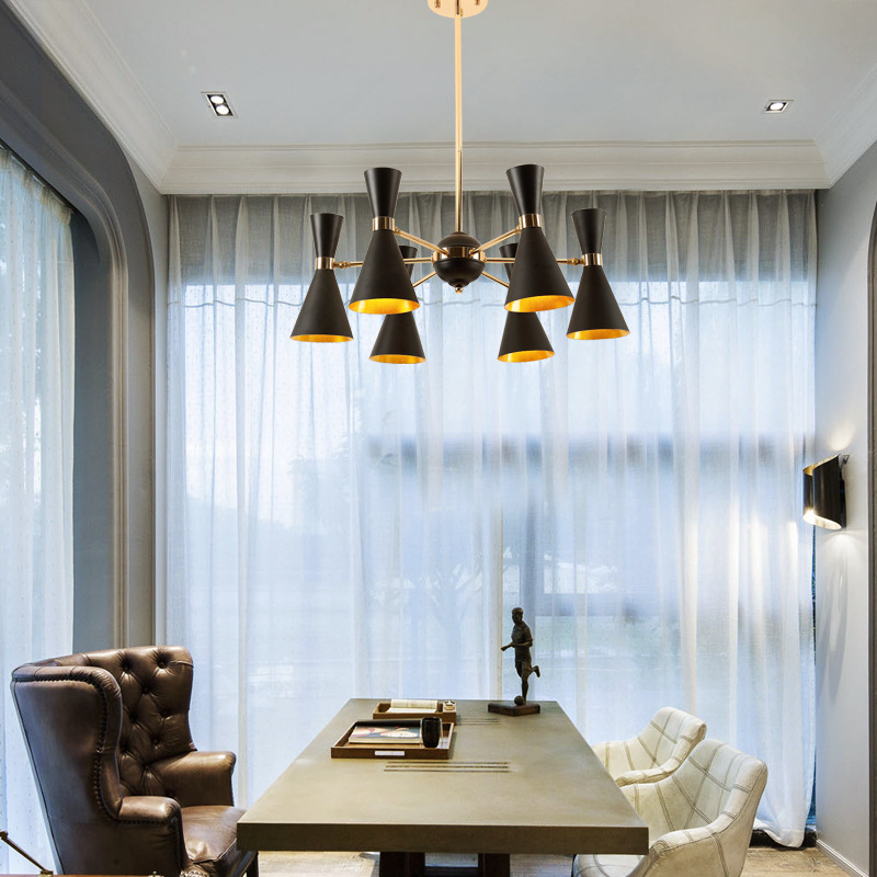 Postmodern minimalist glass chandeliers, Nordic living room, dining room, study, bar counter, barber shop, hotel engineering lights details Picture