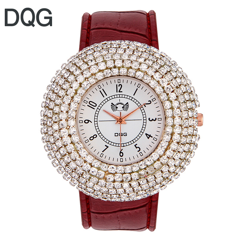 DQG正品满钻手表时尚女款镶水晶超闪高品质腕表手表厂家一件代发