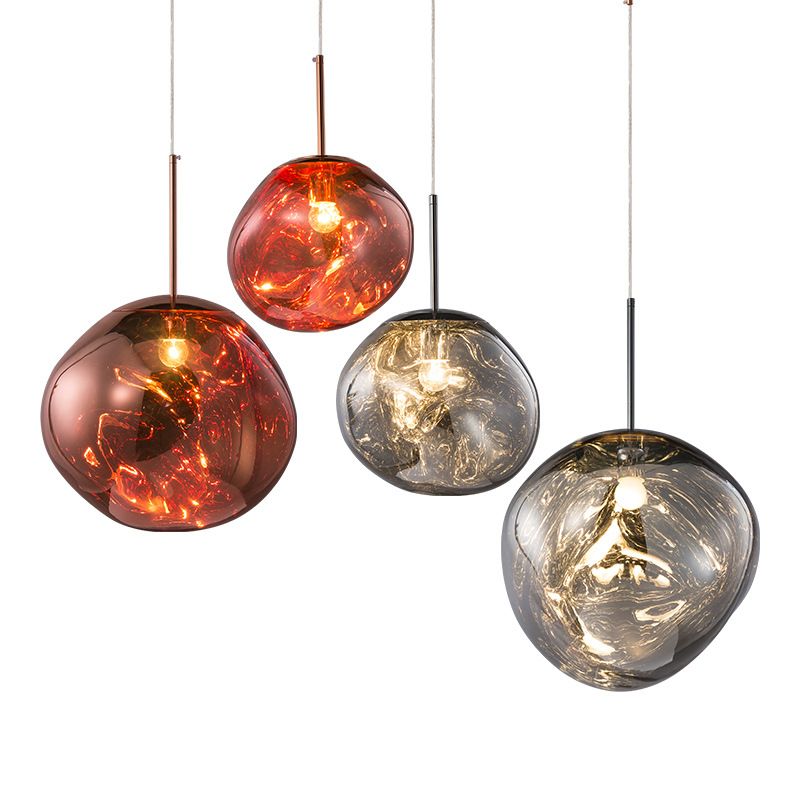 Nordic modern restaurant bar chandelier Pavilion Cafe Dining Room creative shaped glass lamp lava lamps