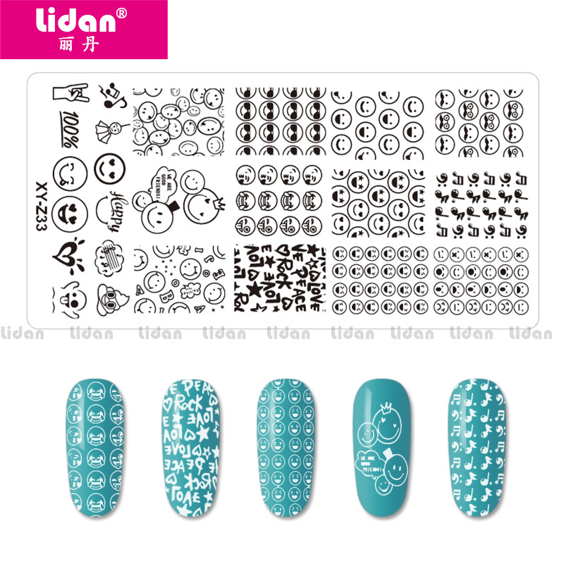 LIDAN Nail Art print Template Blue Film painted steel Plate DIY Print Seal Tool XY Series 16 models Specification image