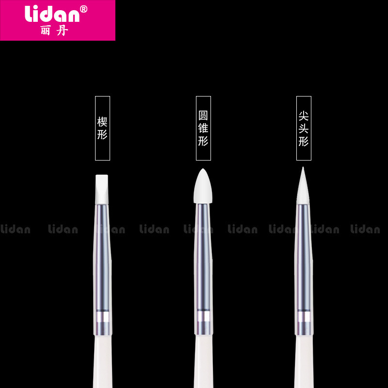 丽丹 新品美甲3支装硅胶笔 美甲镂空雕刻压花笔 美甲软胶笔套装细节图