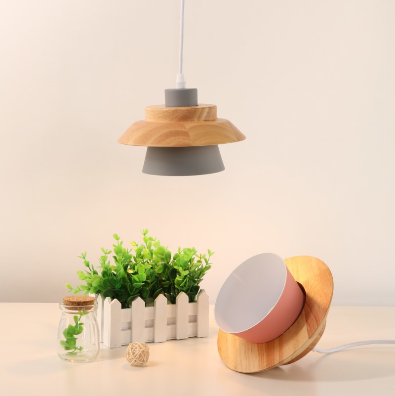 Nordic simple and modern colorful macaron wood art, dining room, bedroom, bedside, personalized bar counter, creative chandelier Application Scenario