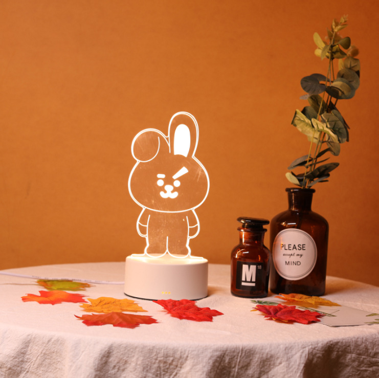 Ins Korean girl heart cute bear reading lamp LED night light